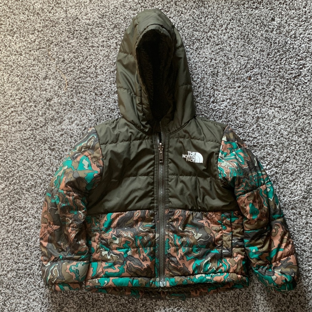 The North Face Kids' Green and Brown Patterned Jacket